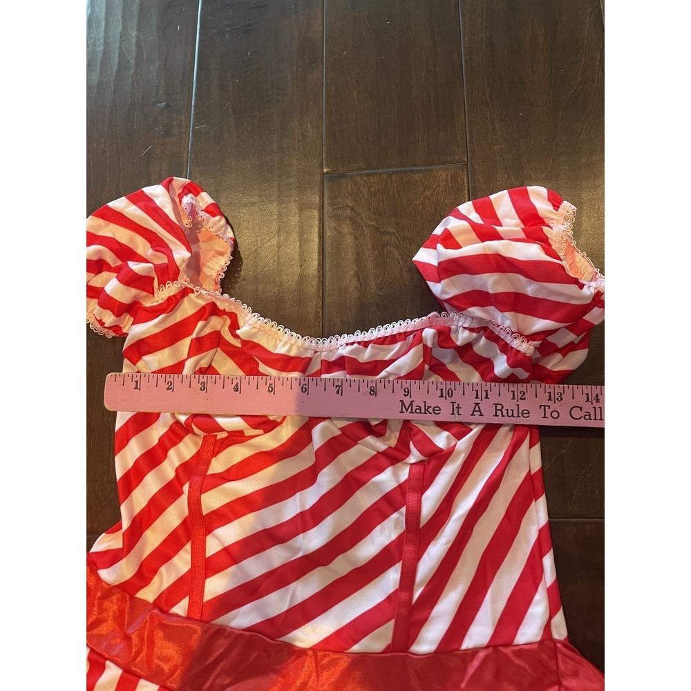 Vintage Candy Stripe Nurse Halloween Costume Womens Medium Red Leg Avenue Y2K - Picture 10 of 10